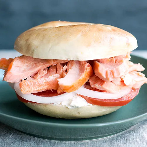 Hot Smoked Salmon & Cream Cheese Sandwich - Acme Smoked Fish