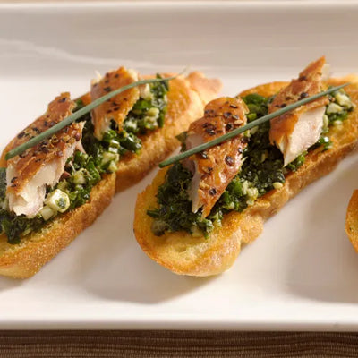 Smoked Mackerel Crostini with Salsa Verde