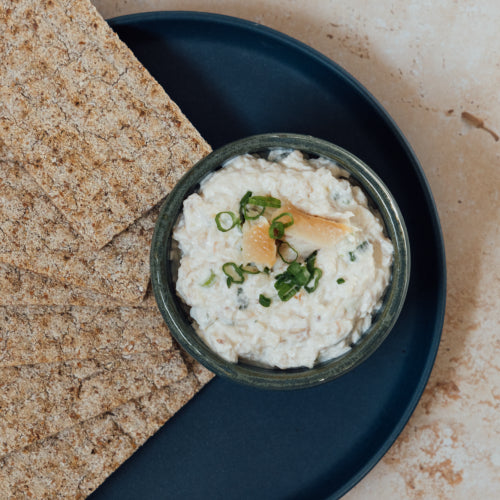 Smoked Trout & Onion Dip with Rye Crackers