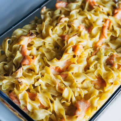 Noodle Kugel with Smoked Salmon