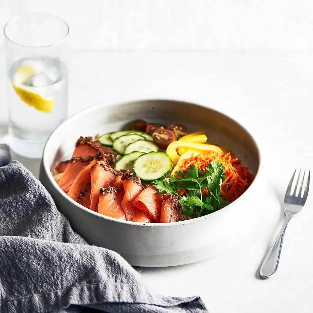 Togarashi Smoked Salmon Grain Bowl Acme Smoked Fish