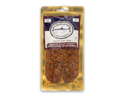 5 oz. Peppered Smoked Mackerel Fillets packaging