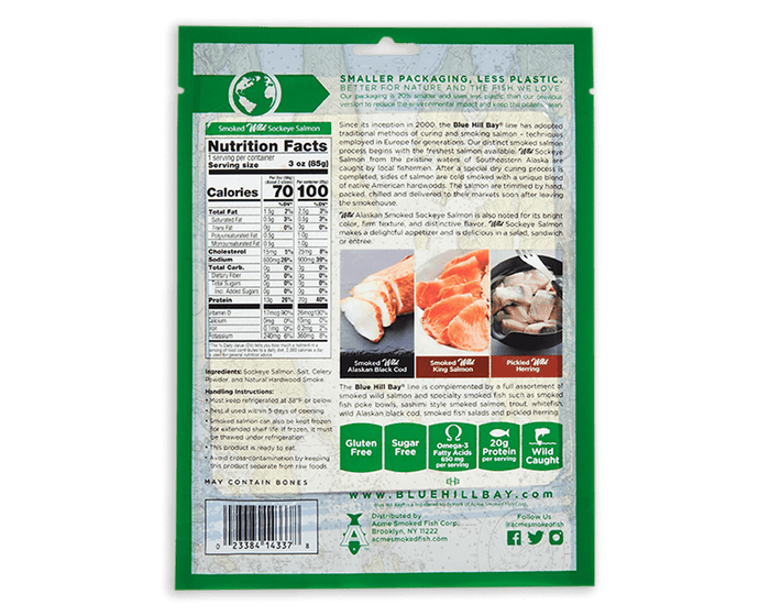 Blue Hill Bay wild sockeye smoked salmon