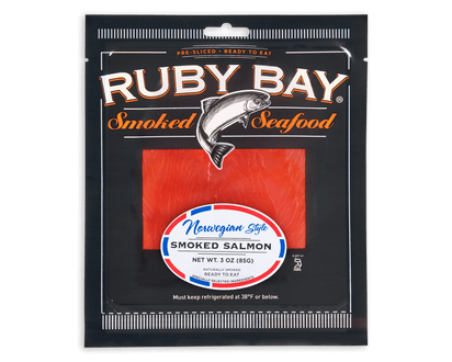 3 oz. Norwegian Smoked Salmon packaging
