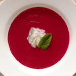 Blue Hill Bay pickled herring in cream sauce borscht