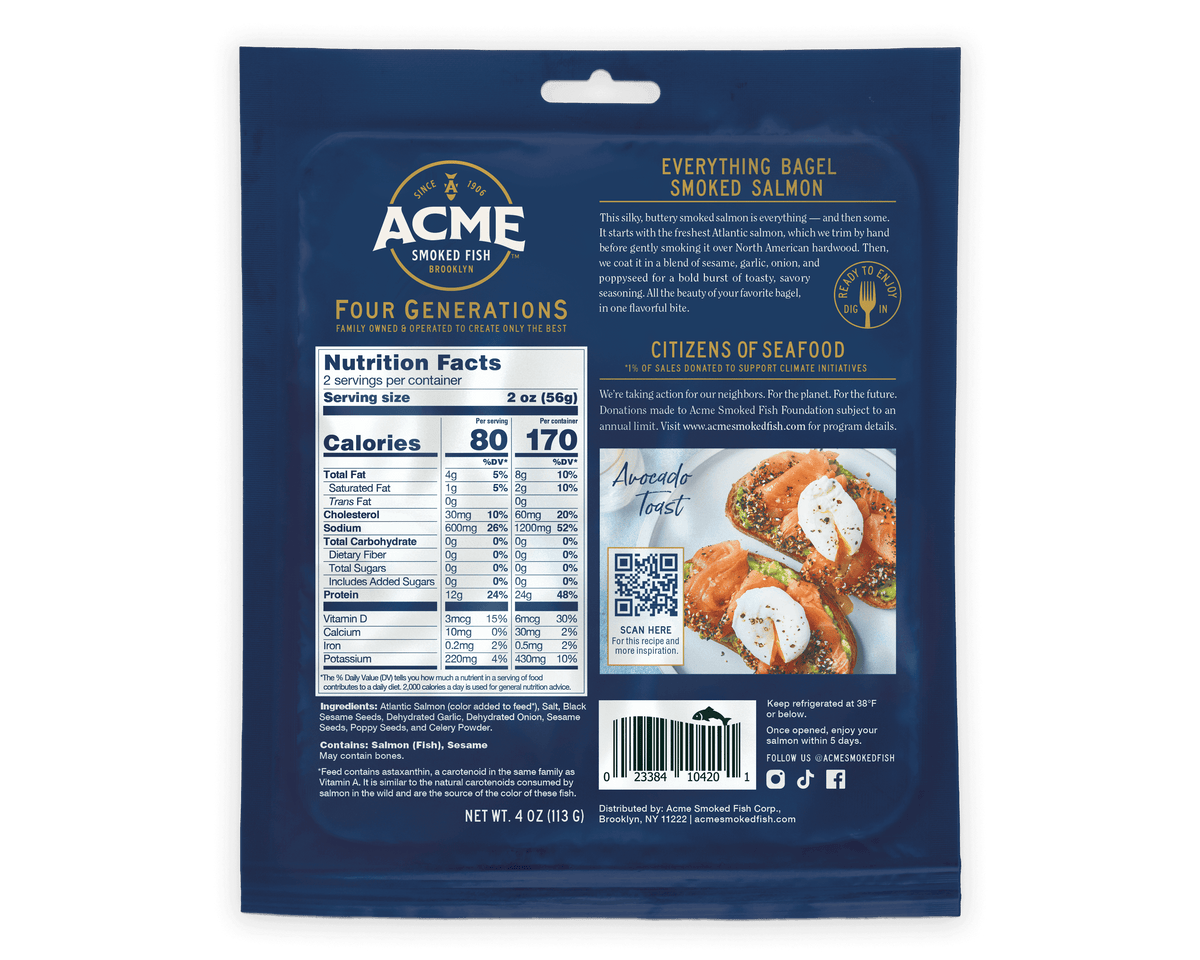4 oz. Everything Bagel Smoked Salmon - Acme Smoked Fish