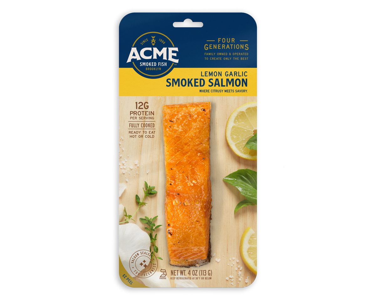 Lemon Garlic Smoked Salmon (4 oz.) Acme Smoked Fish