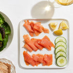 smoked salmon and cucumbers