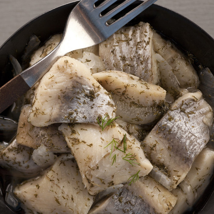 Blue Hill Bay pickled herring in dill sauce