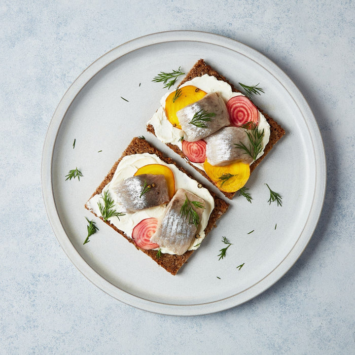 Acme Smoked Fish pickled herring in wine toast