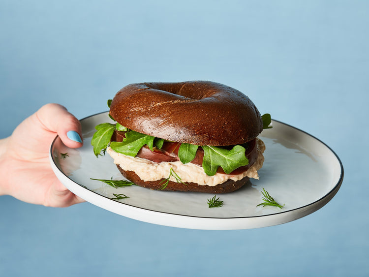 smoked salmon salad bagel