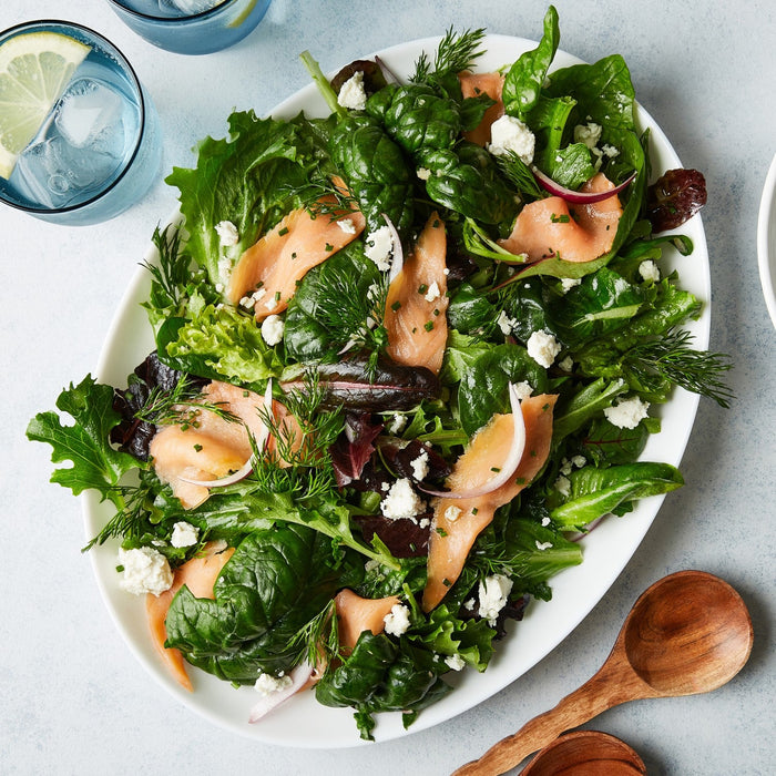 organic smoked salmon salad
