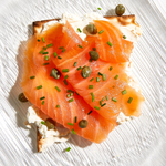 smoked salmon on matzoh