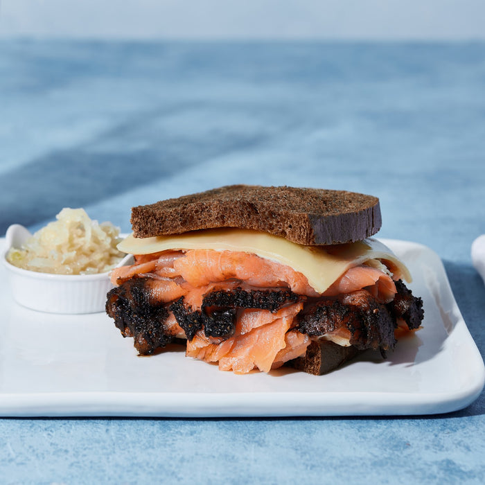 pastrami smoked salmon sandwich