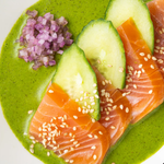 sashimi smoked salmon aguachile