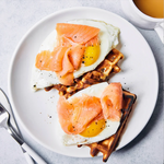 smoked salmon waffles