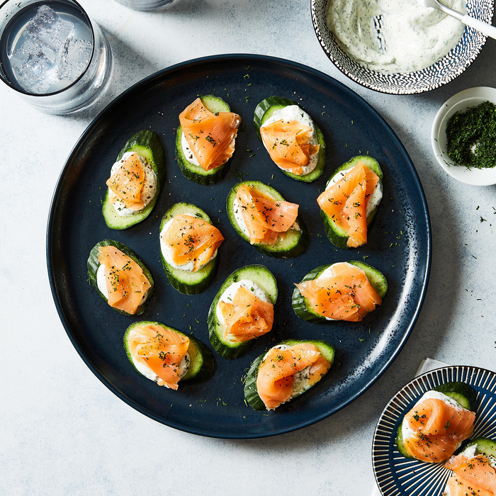 smoked salmon cucumber bites
