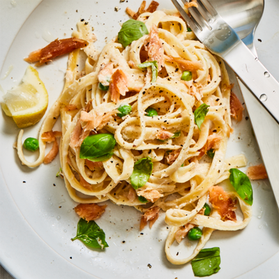 Hot Smoked Salmon Pasta