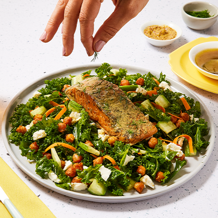 Smoked Salmon, Kale, and Chickpea Salad