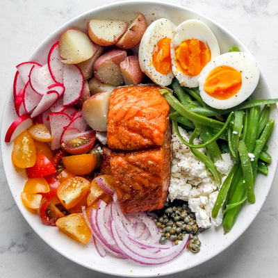 Maple Smoked Salmon Nicoise Salad