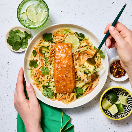 Thai Chili Smoked Salmon Noodle Salad