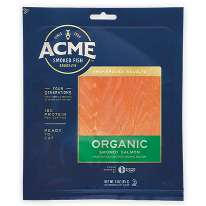 3 oz. Organic Smoked Salmon packaging
