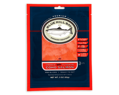 3 oz. Wild Coho Smoked Salmon packaging