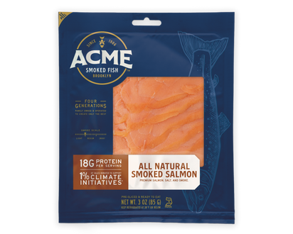 3 oz. All Natural Nova Smoked Salmon packaging