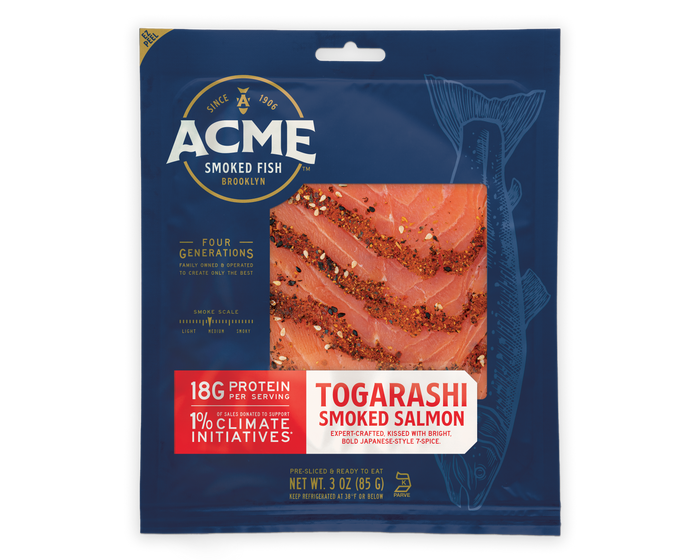 Acme 3 ounce togarashi smoked salmon