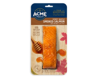 4 oz. Honey Maple Smoked Salmon packaging
