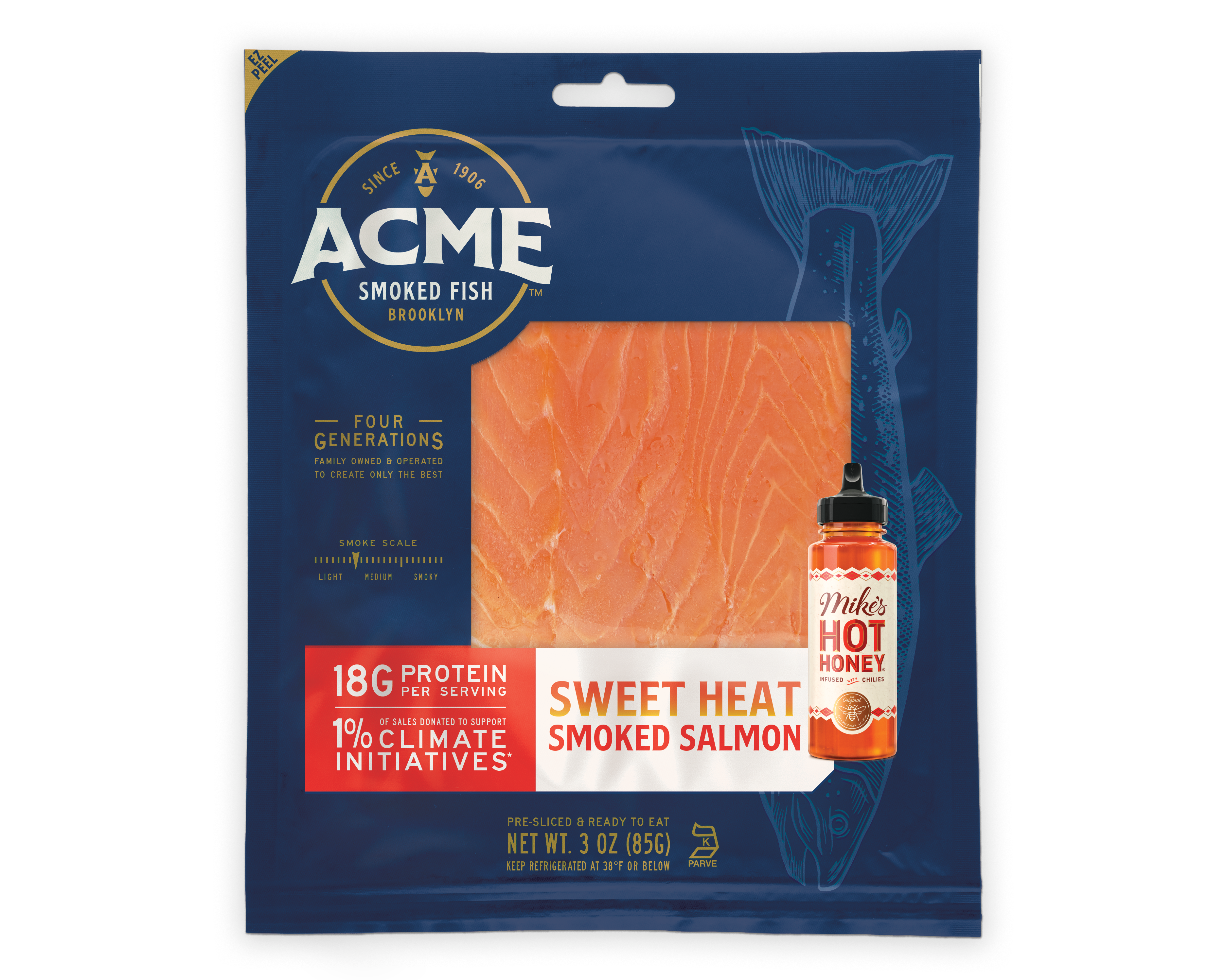 3 oz. Wild Alaskan Sockeye Smoked Salmon - Acme Smoked Fish