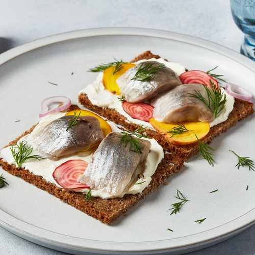 pickled herring toast