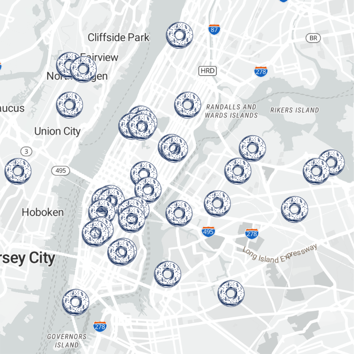 smoked salmon bagel map