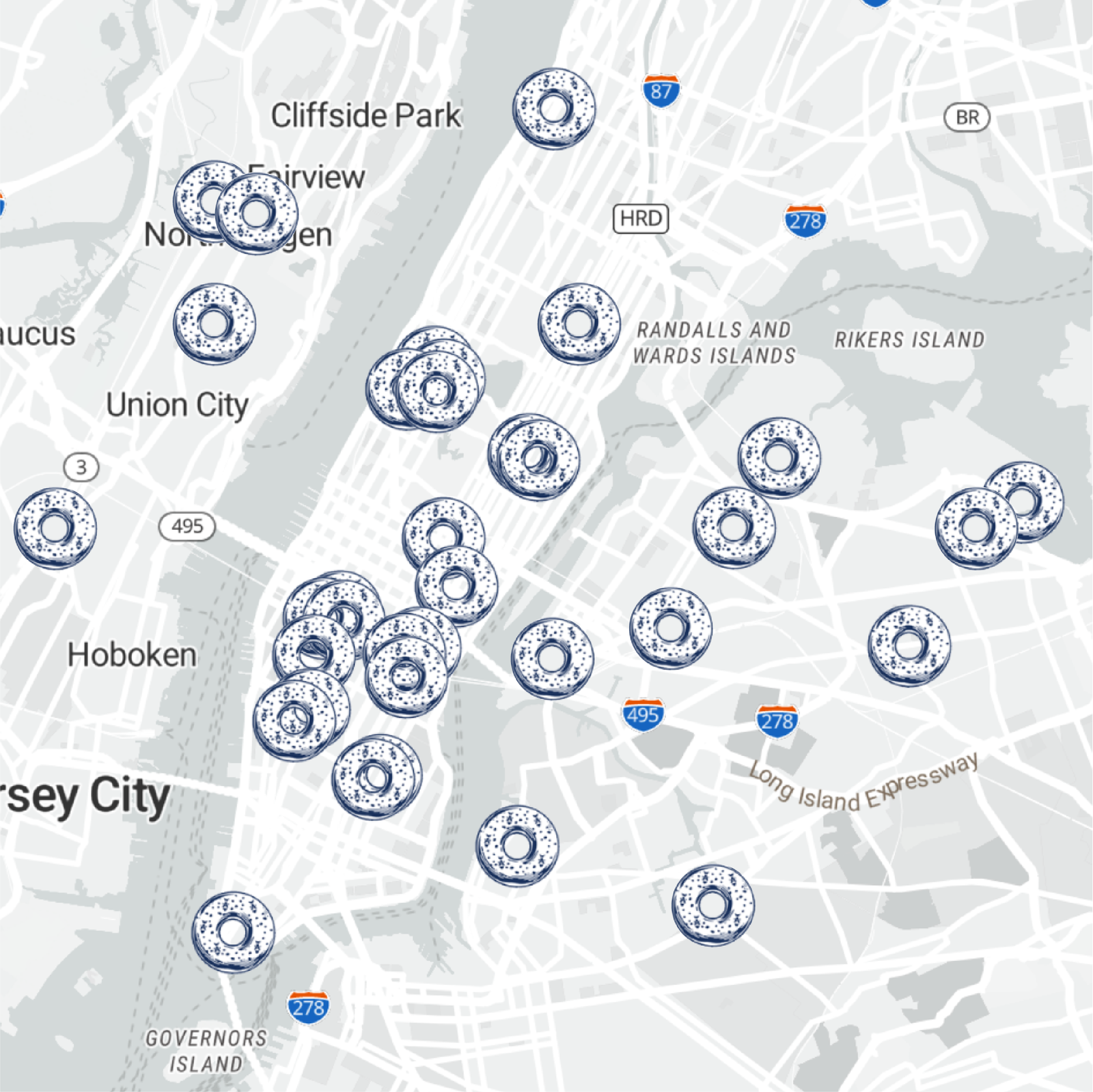 smoked salmon bagel map