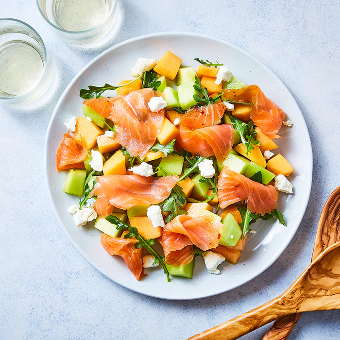 smoked salmon melon salad