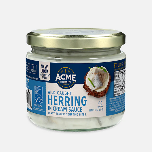 Herring in Cream (12 oz.) - Acme Smoked Fish