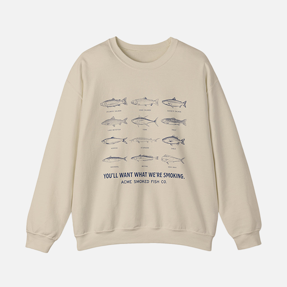 Fish Crewneck Sweatshirt - Acme Smoked Fish