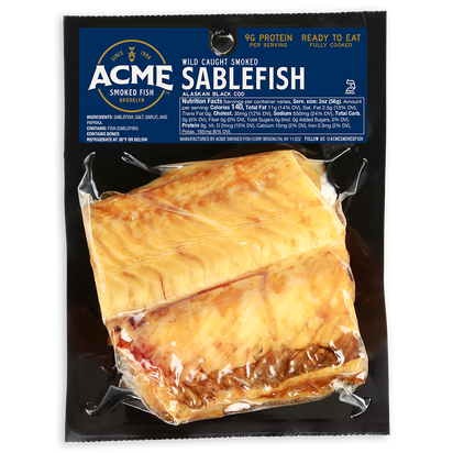 Wild Caught Hot Smoked Sablefish packaging