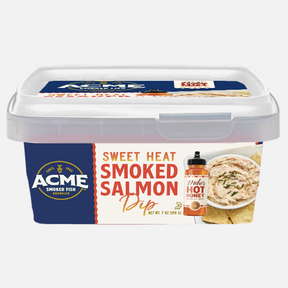 Mike's Hot Honey Sweet Heat Smoked Salmon Dip (7 oz.) (Kof-K Dairy) packaging