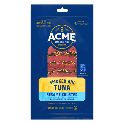 3 oz. Sesame Crusted Smoked Ahi Tuna packaging