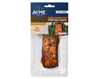 4.5 oz. Teriyaki Hot Smoked Salmon packaging